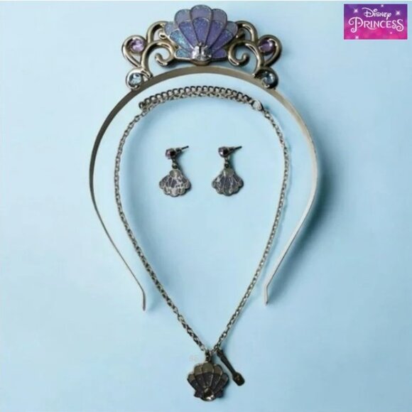 DISNEY Princess Ariel Little Mermaid Costume Set - Tiara, Necklace & Earrings - Picture 1 of 14